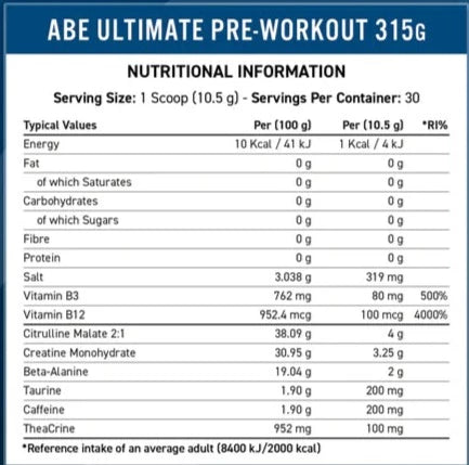 Applid Nutrition ABE PRE WORKOUT . SUPPLEMENTS MAROC