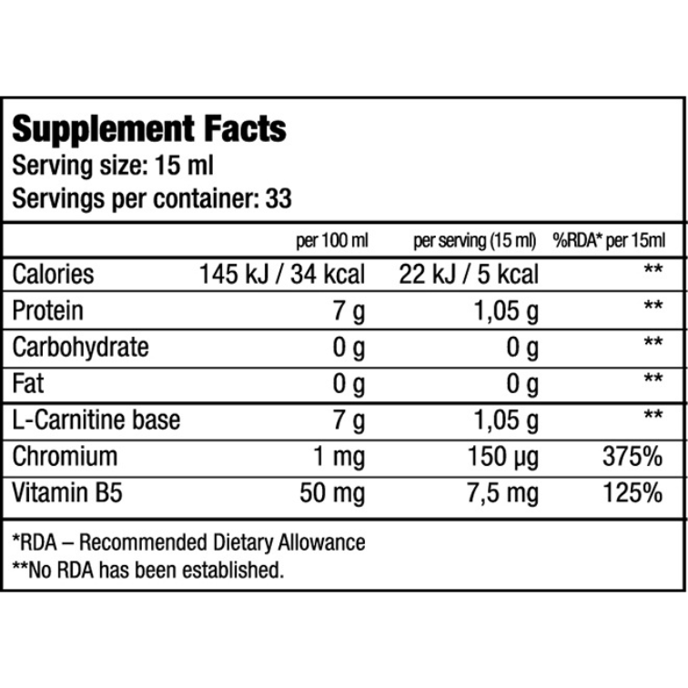 BioTech USA L-Carnitine+Chrome 500mlfact