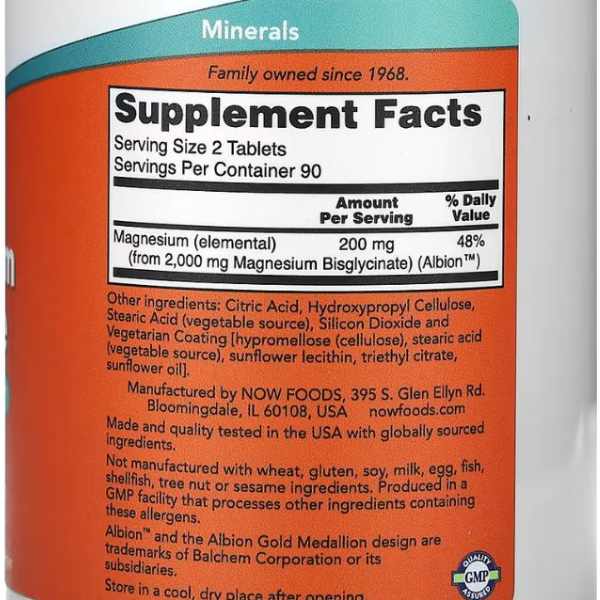 Magnesium Glycinate 180 Tablets