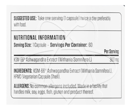 Ashwagandha KSM-66 60 capsules