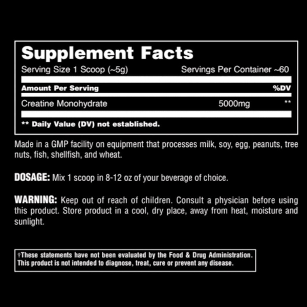 100% Pure Creatine Monohydrate 500g