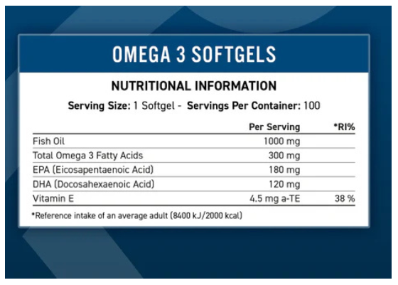 Omega 3 1000mg 100 Softgel