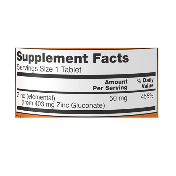 Zinc Gluconate 50mg 100 Tablets