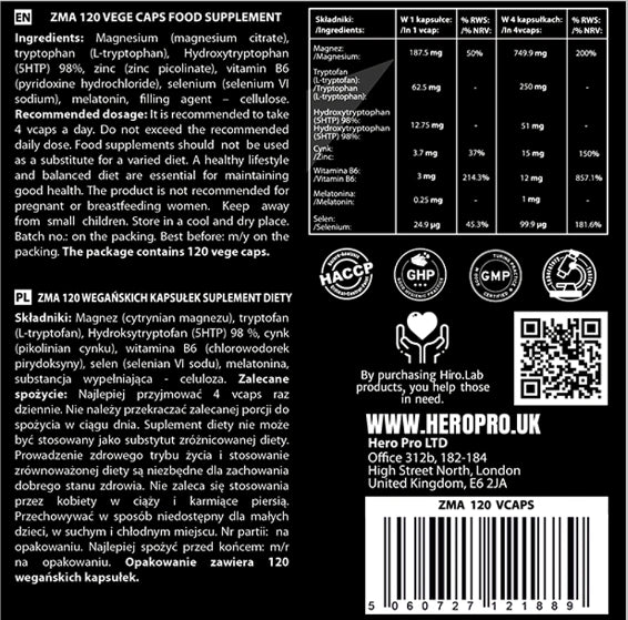 ZMA 120 Veg Capsules