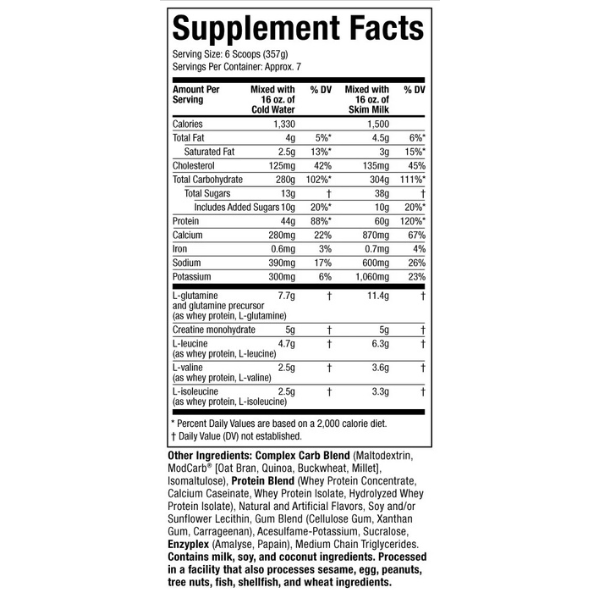 100% Mass Gainer 2,33kg