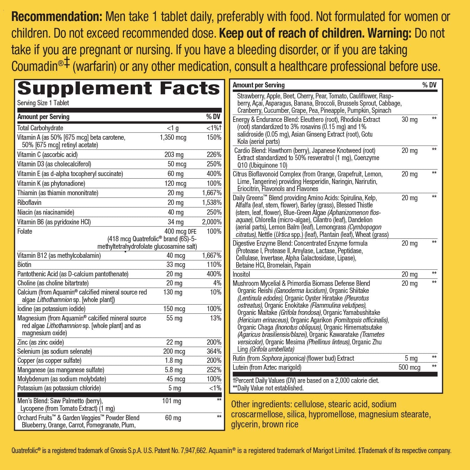 Men's Ultra Potency Complete Multivitamin, 60 tablets