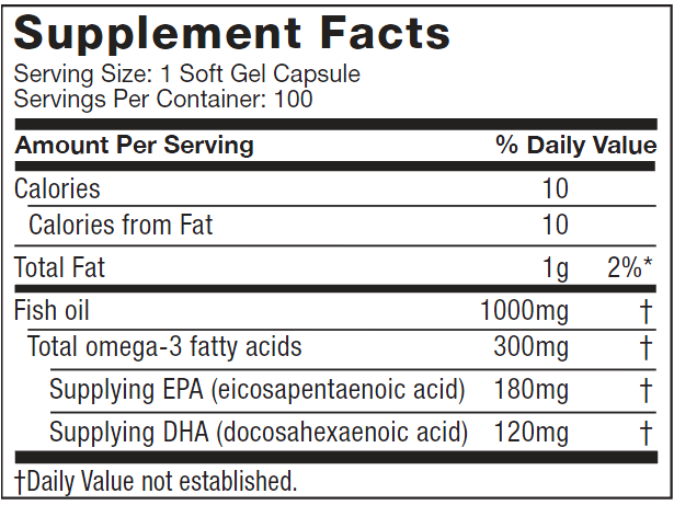 Platinum omega 3 fish oil 100 capsules