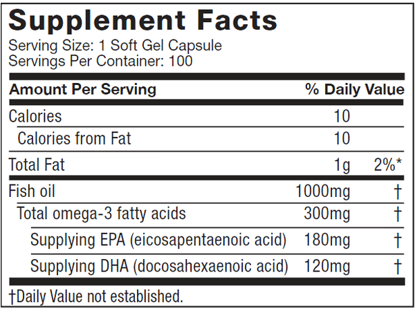 Platinum omega 3 fish oil 100 capsules