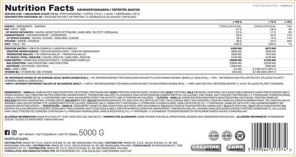 NUTRIVERSUM GAINER PRO 5KG