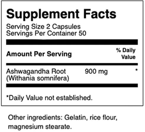 Ashwagandha 100 Capsules 450mg