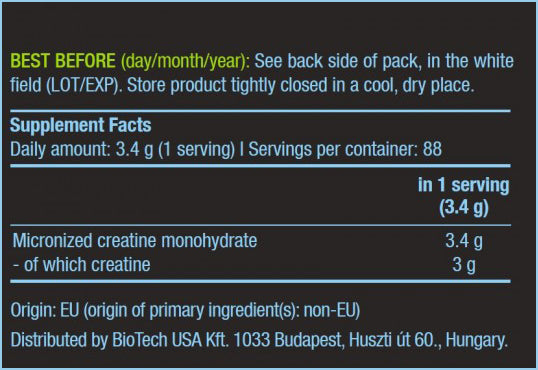 biotech 100% Creatine Monohydrate