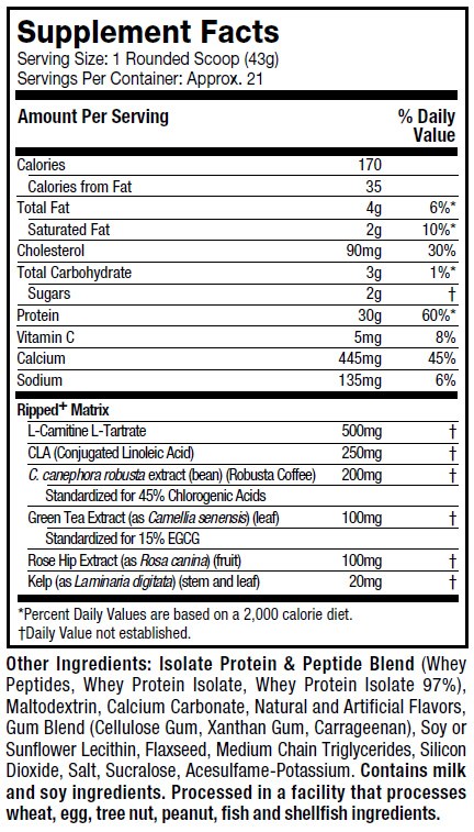 NITRO TECH RIPPED 1.801KG - supplements maroc