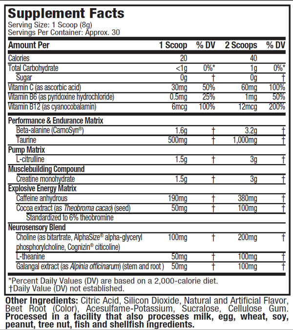 Vapor x5 Pre workout 30servings
